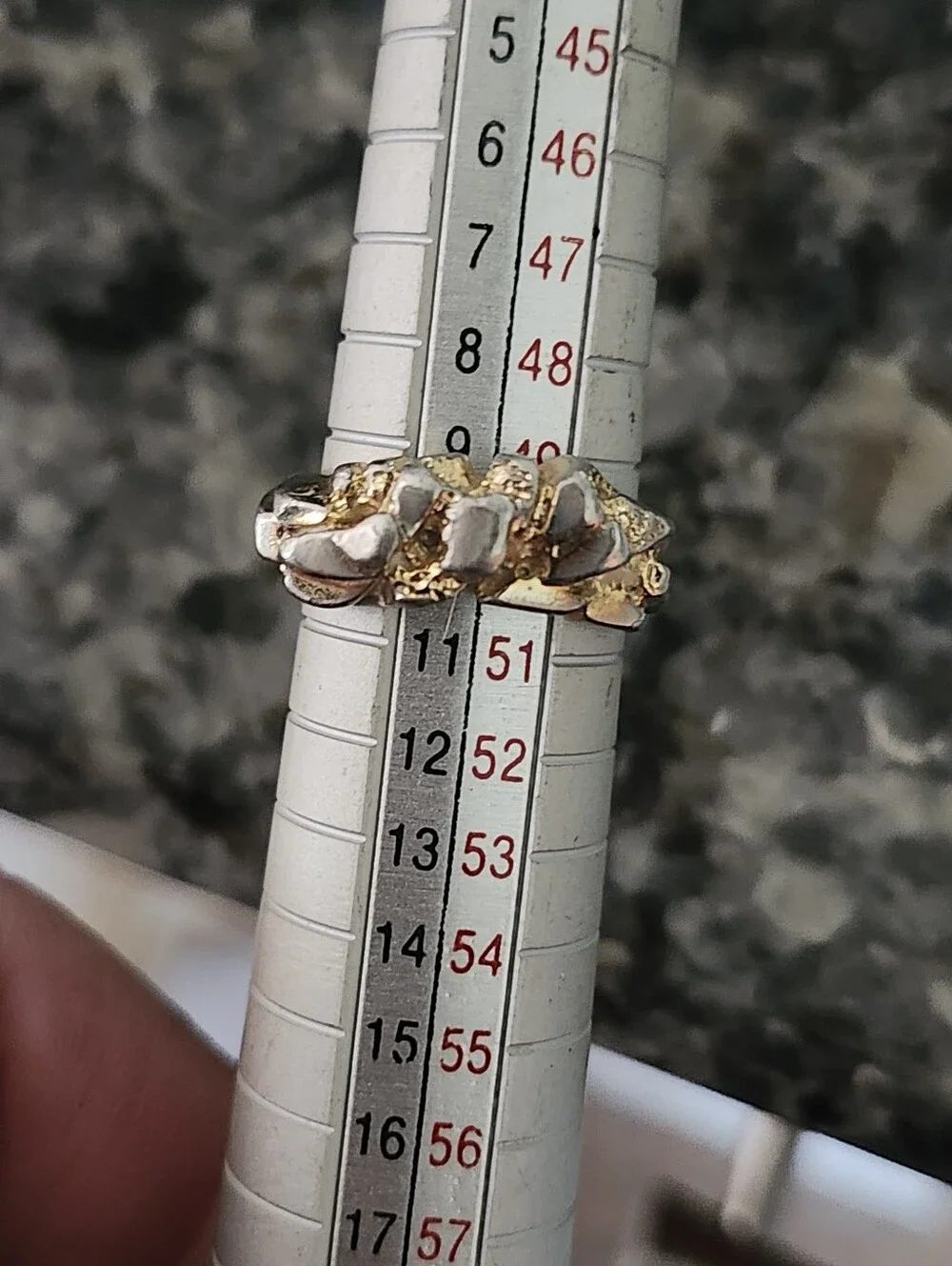 Two Tone Gold Nugget Ring Size 5